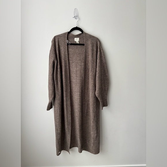 H&M Sweaters - H&M Long Ribbed Duster Cardigan  Balloon Sleeve Cozy Layer L